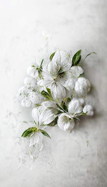 White flower vintage on blur background