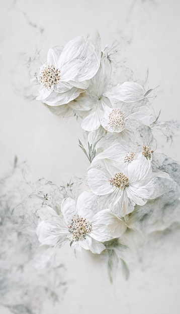 White flower vintage on blur background