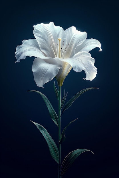 White Flower With Dark Background