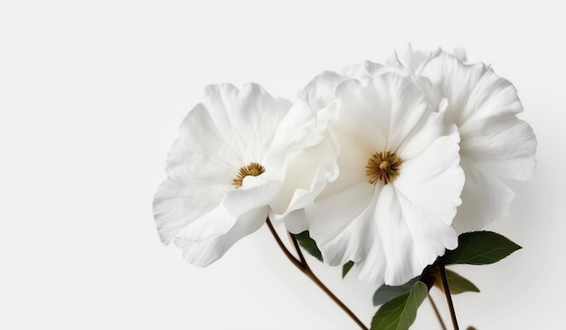 a white flower with a green stem and a brown stem