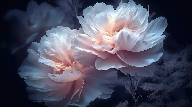 A white flower with a pink center