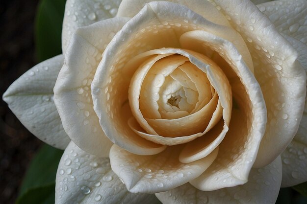 Photo a white flower with a yellow center and the center is a pink one