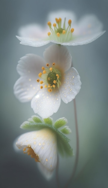 A white flower with a yellow center