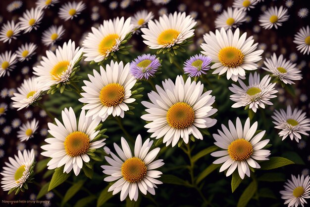 White flowers closeup floral background