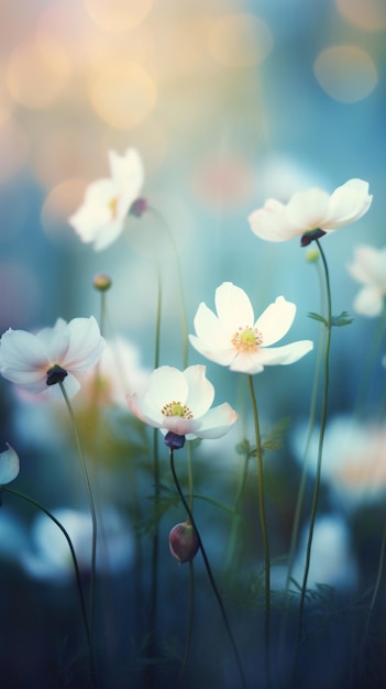 White flowers in a field