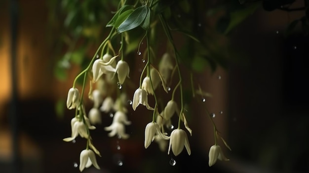 White flowers in the garden Created with generative Ai