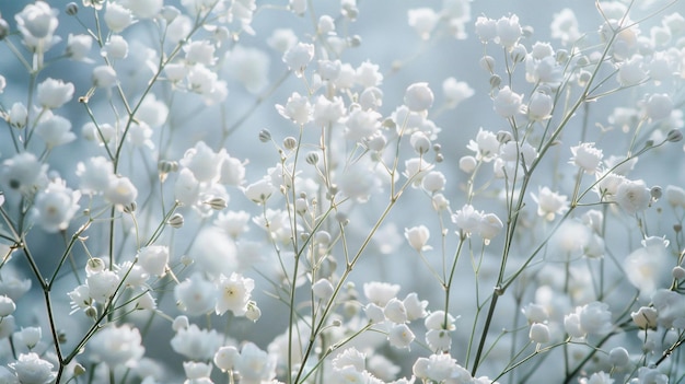 Photo white flowers in the garden