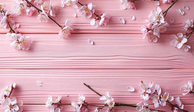 white flowers on a pink background free space text