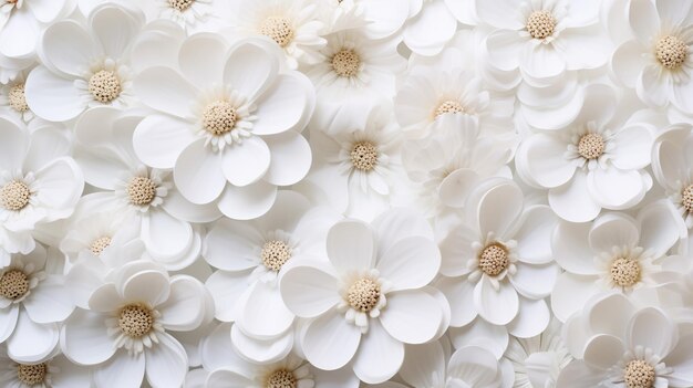 White flowers on a white backgroundBeautiful decorative designGenerative ai