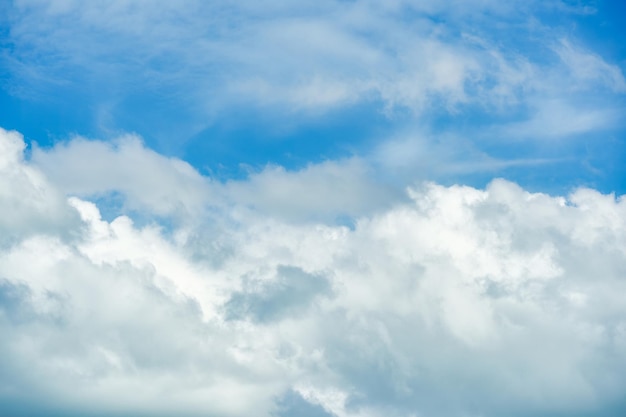 White fluffy cloud and blue sky in sunny day