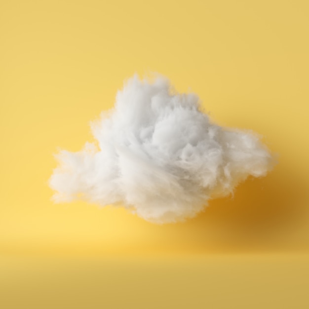 White fluffy cloud levitating inside the room