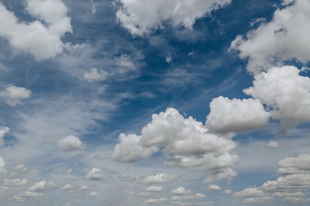 White fluffy clouds in blue sky background from clouds