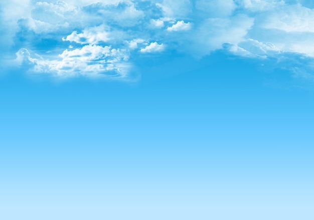 White fluffy clouds in the blue sky, nature background.