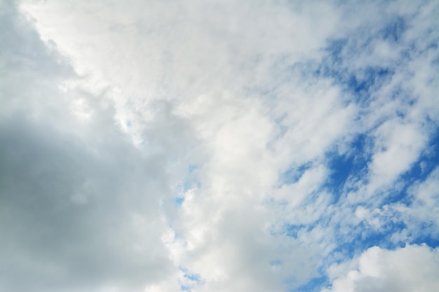 White fluffy clouds in the blue sky