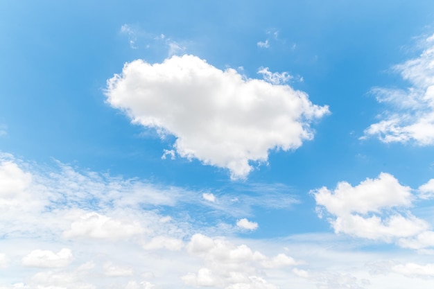 White fluffy clouds in blue sky