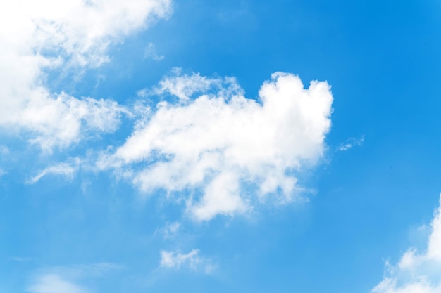 White fluffy clouds in blue sky