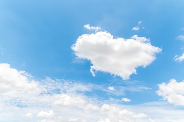 White fluffy clouds in blue sky