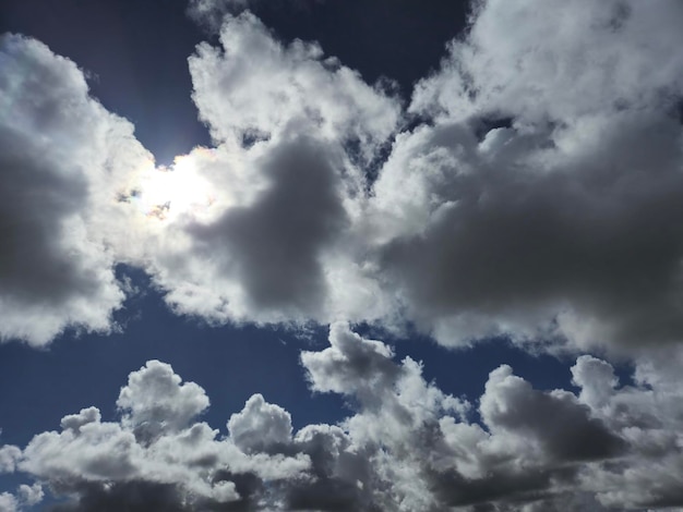 White fluffy clouds in the sky background Cumulus clouds