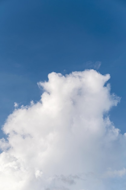 White fluffy clouds with blue sky