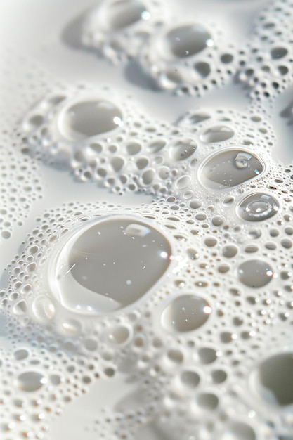 A white foam with many small bubbles