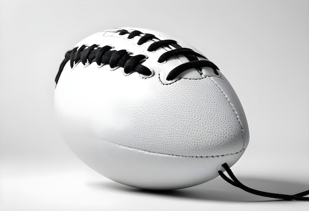 Photo a white football with black stitching and black stitching