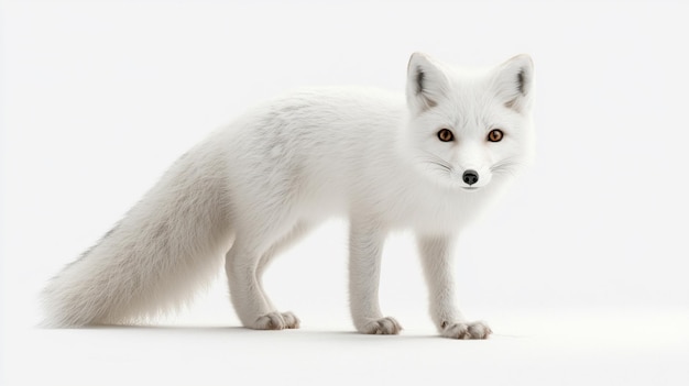 a white fox with a black nose and a brown nose and a black nose