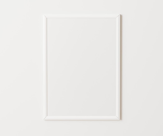 White frame mockup on white wall 34 ratio 30x40 cm 18x24quot empty poster frame mock up 3d rendering