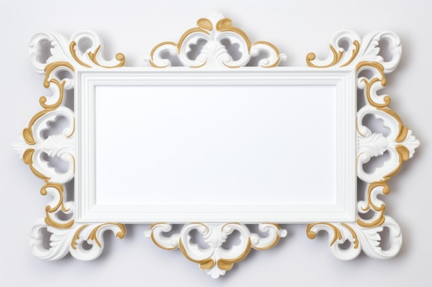 White frame vintage rectangle white background architecture