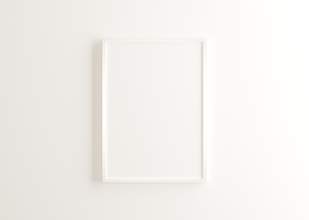 a white frame on a wall