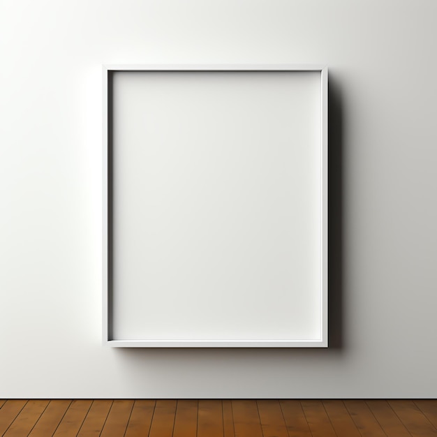 Photo a white frame on a wall