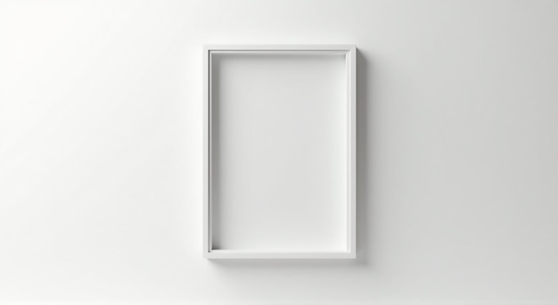 a white frame on a white wall that says quot quot