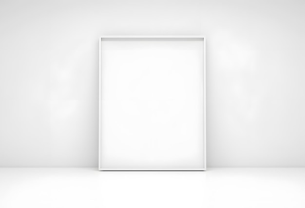 Photo white frame on a white wall