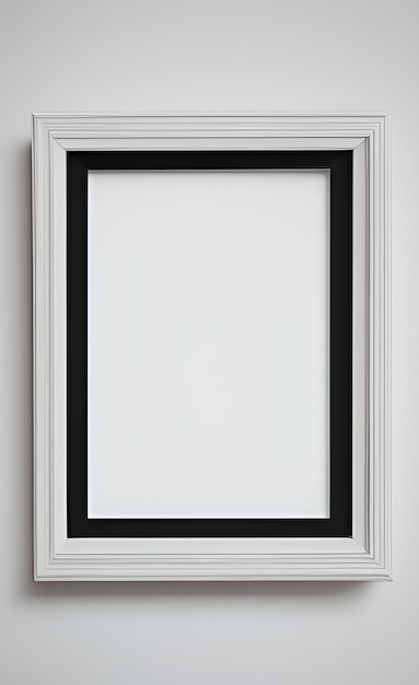 A white frame with black border and a white background.