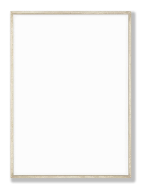 A white frame with a white background and the word art on it.