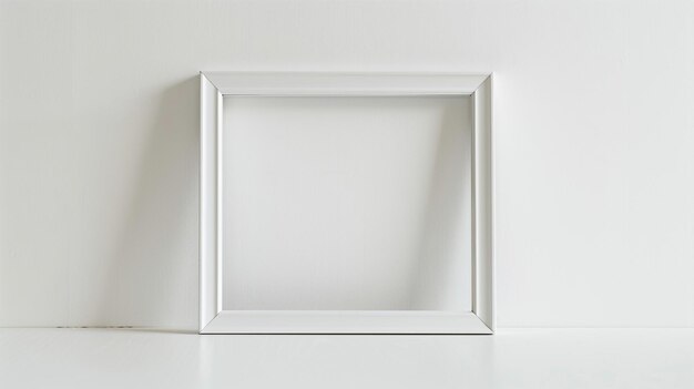 a white framed picture is framed and has a white frame