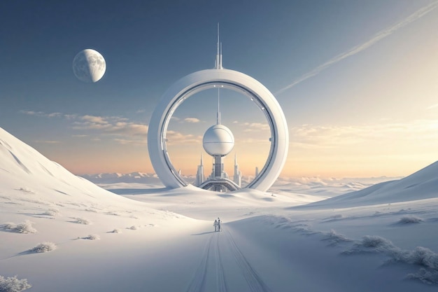 White future alien world scene