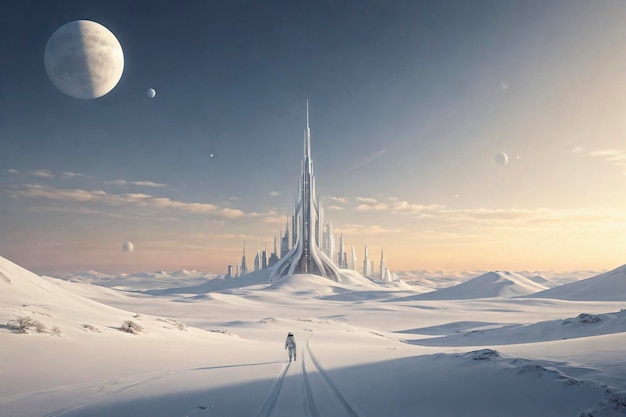 White future alien world scene