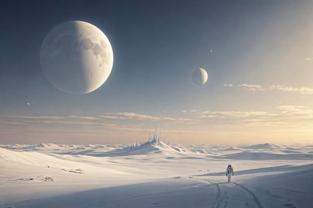 White future alien world scene