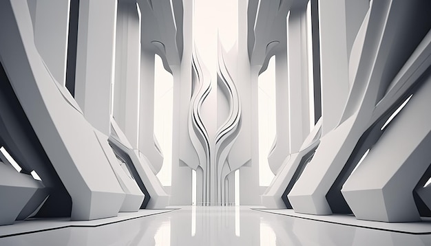 White futuristic backdrop exuding sleek and modern vibes