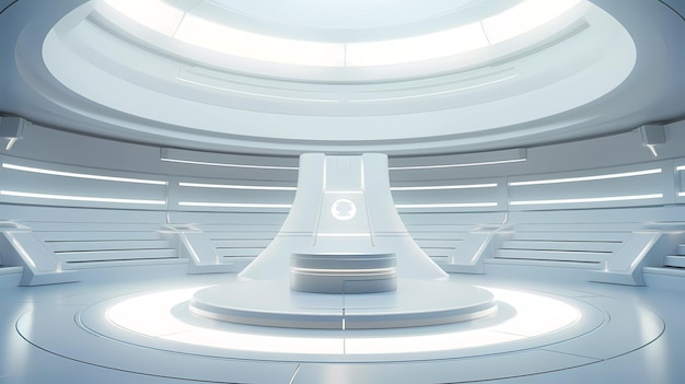 White futuristic cylinder scene