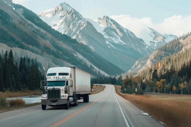 White generic unbranded truck fades into the background