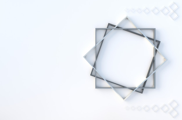 White geometric cube shapes  background