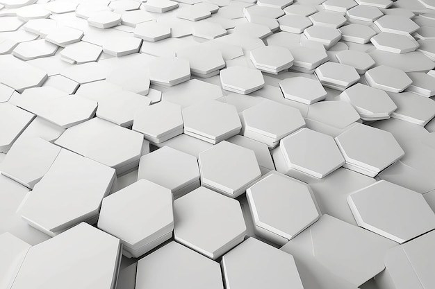 Photo white geometric hexagon abstract background 3d render