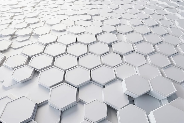 Photo white geometric hexagon abstract background 3d render