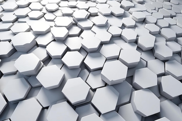 Photo white geometric hexagon abstract background 3d render