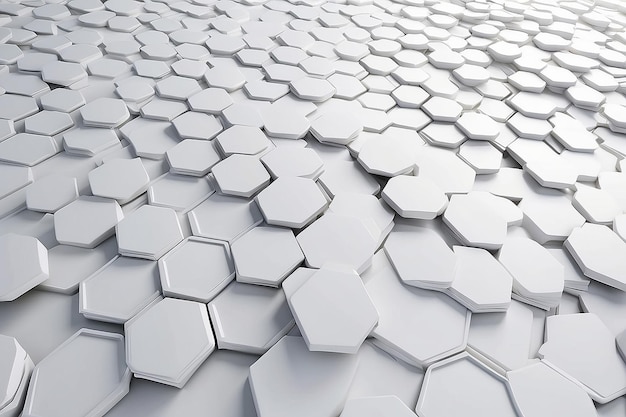 Photo white geometric hexagon abstract background 3d render