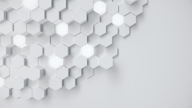 White geometric hexagonal honeycomb abstract