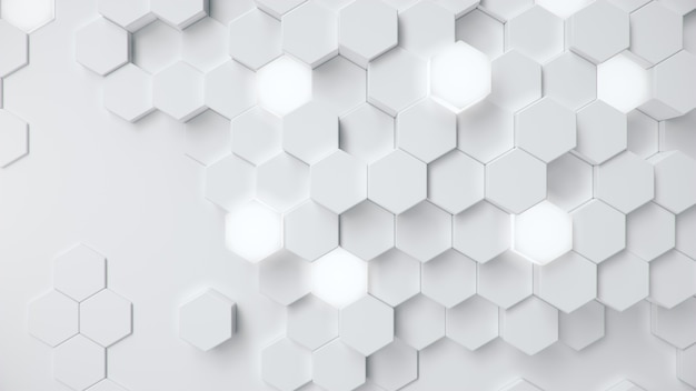 White geometric hexagonal honeycomb abstract