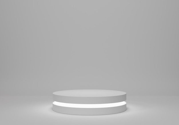 White geometry pedestal for display Empty product stand with a geometrical shape minimal style 3d render illustration