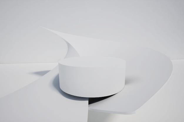 White Geometry Wave Shape Background Material 3D